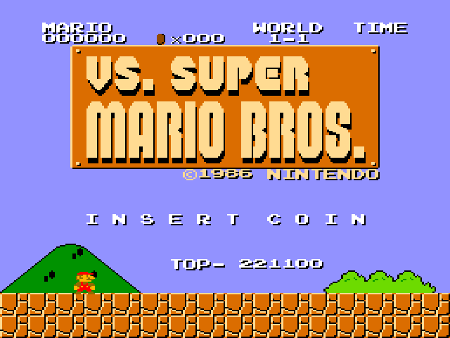 Vs. Super Mario Bros. (set SM4-4 E) Title Screen